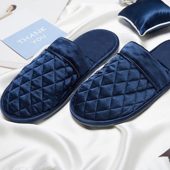 Silk Slippers Dreamwithus  Royal Blue