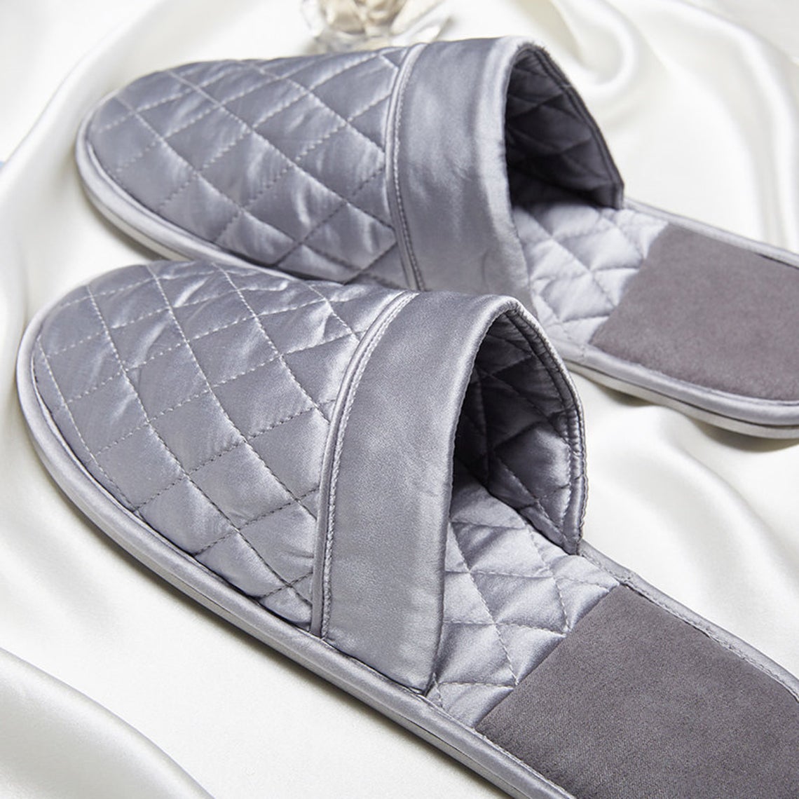 Silk Slippers Dreamwithus  Grey
